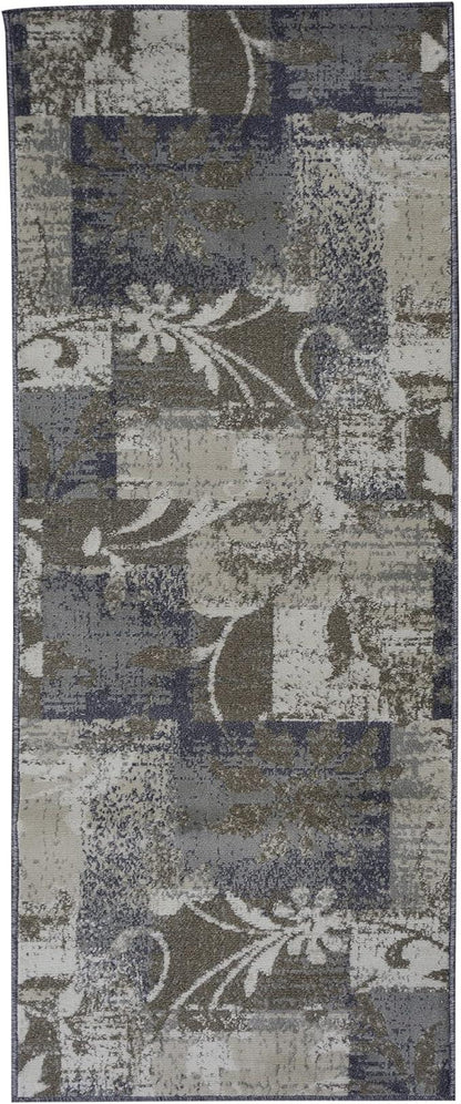 Pastiche Contemporary Floral Patchwork Indoor Area Rug or Runner - Ivory