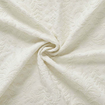 Aspen Cotton Blend Jacquard Floral Scalloped Edge Bedspread Set - Ivory