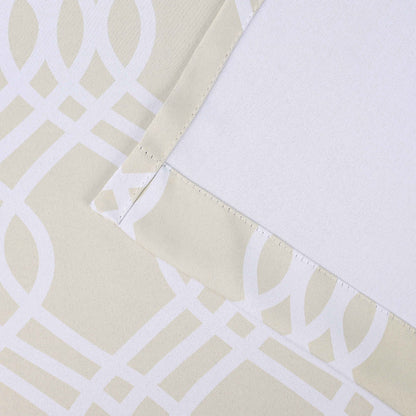 Ribbon Trellis Washable Room Darkening Blackout Curtains, Set of 2