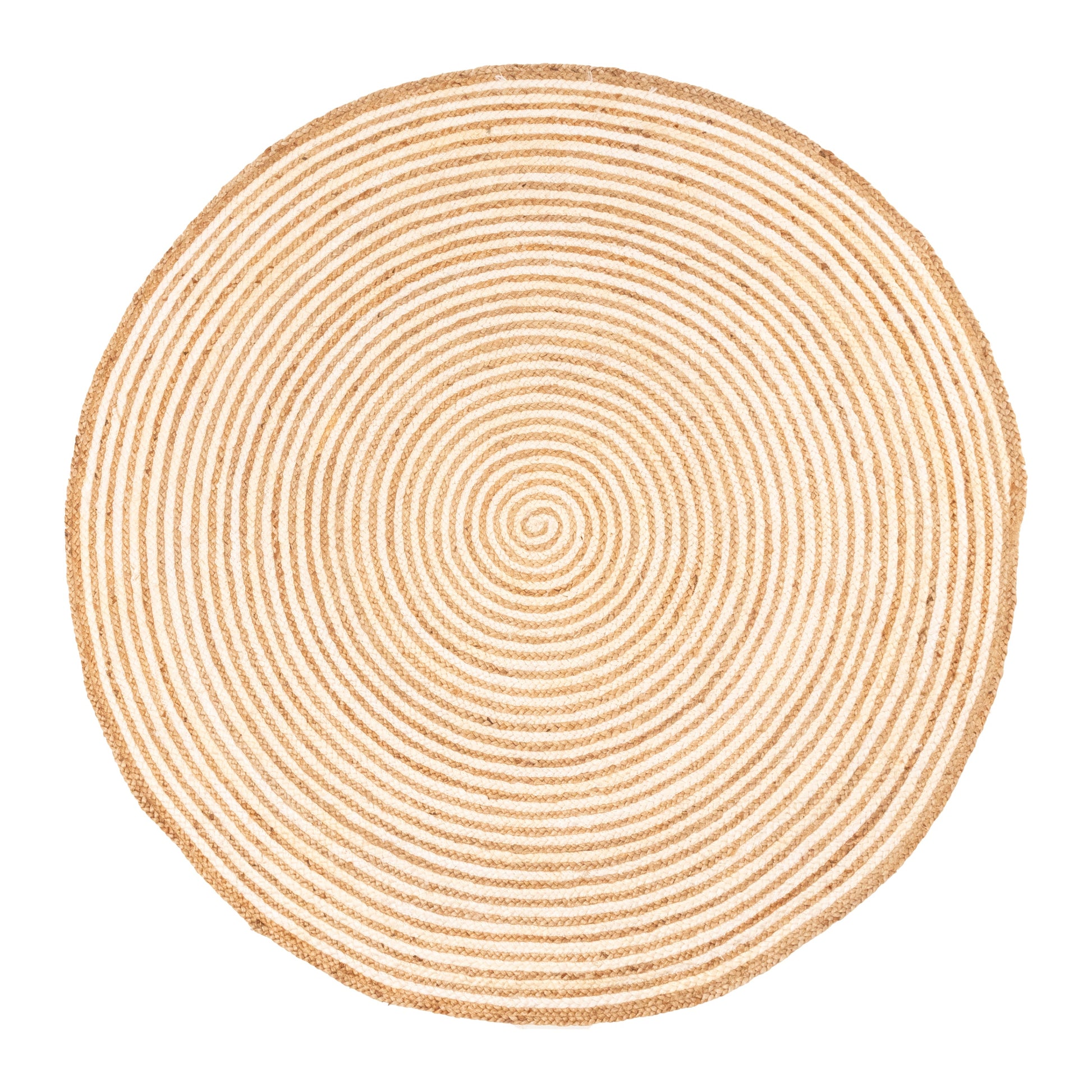 Braided Jute Reversible Round Indoor Outdoor Area Rug - Ivory