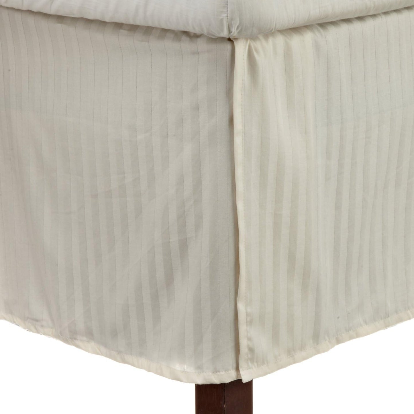 300 Thread Count Egyptian Cotton 15" Drop Striped Bed Skirt - Ivory