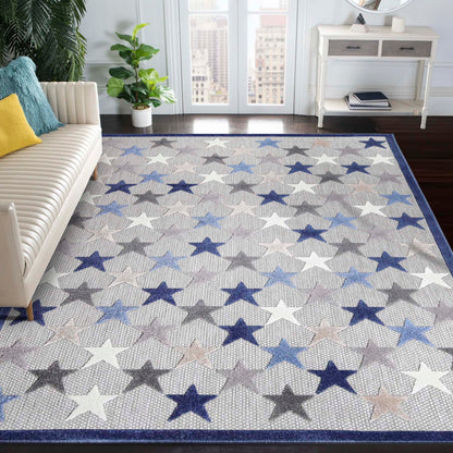 Superior Juniper Modern Stars Novelty Indoor/Outdoor Area Rug - Slate