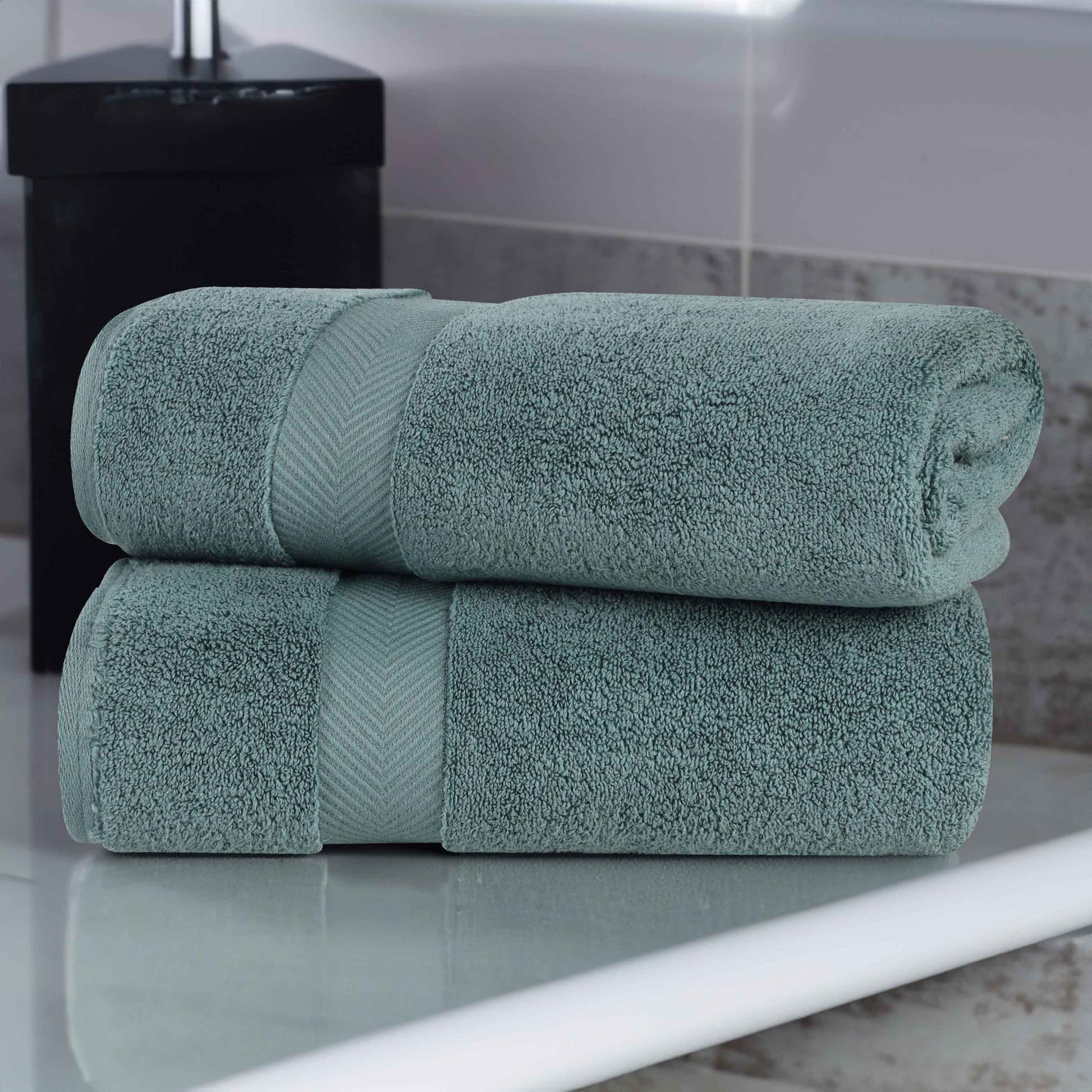 Zero-Twist Smart-Dry Combed Cotton 2 Piece Bath Sheet Set - Jade