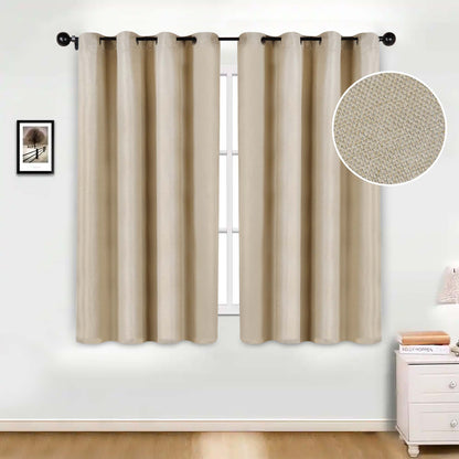 Jaxon Textured Blackout Curtain Set of 2 Panels - Beige
