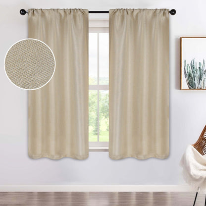 Jaxon Textured Blackout Curtain Set of 2 Panels - Beige