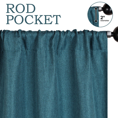 Jaxon Textured Blackout Curtain Set of 2 Panels - Deep Sea