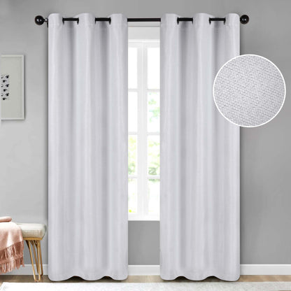 Jaxon Textured Blackout Curtain Set of 2 Panels - Platinum