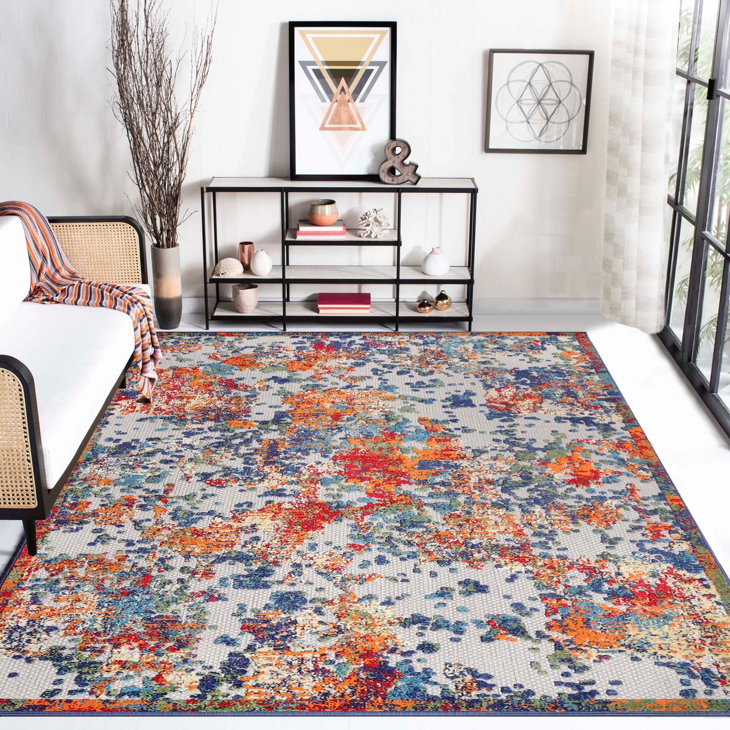 Superior Kalina Modern Abstract Splatter Indoor/Outdoor Area Rug or Runner Rug