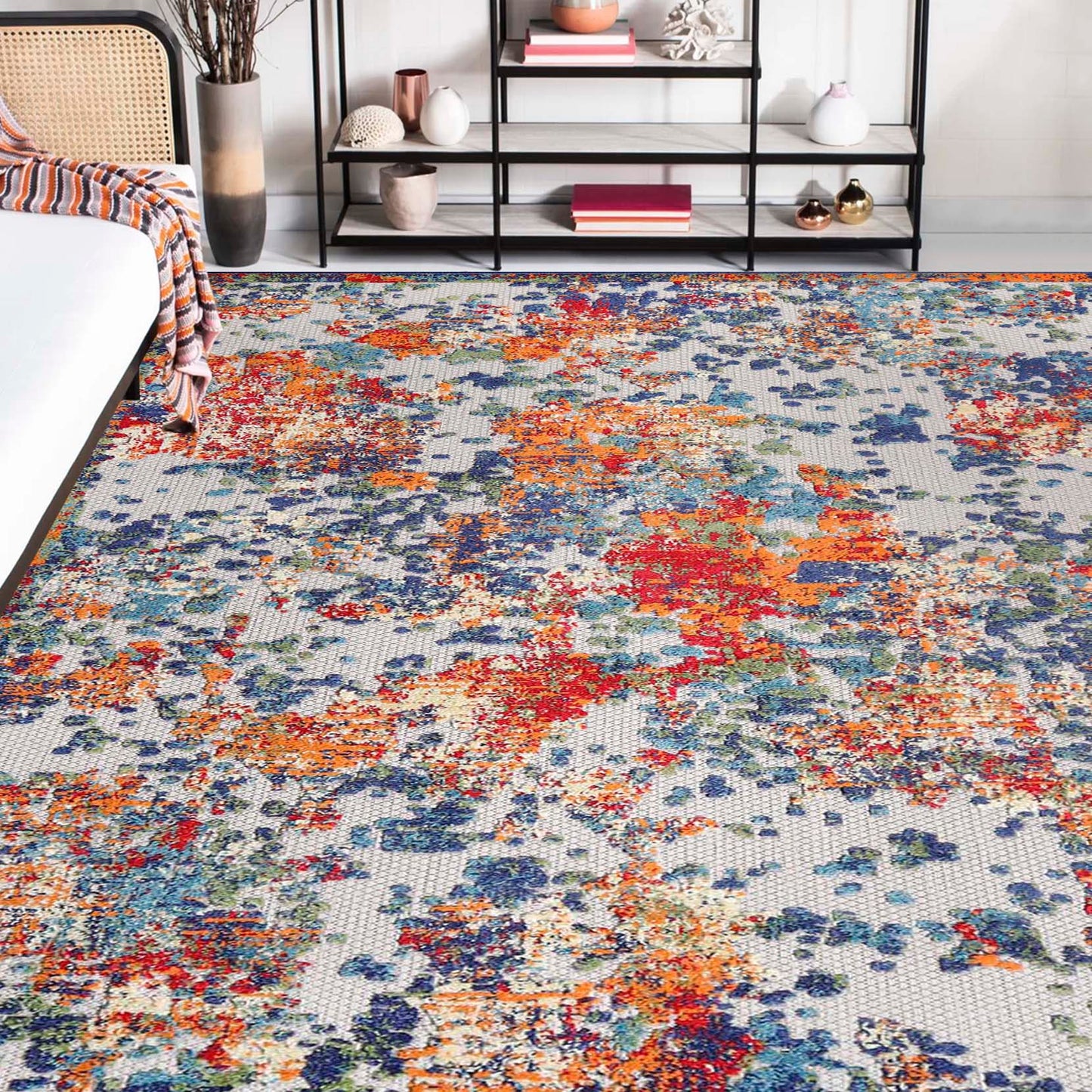 Superior Kalina Modern Abstract Splatter Indoor/Outdoor Area Rug or Runner Rug