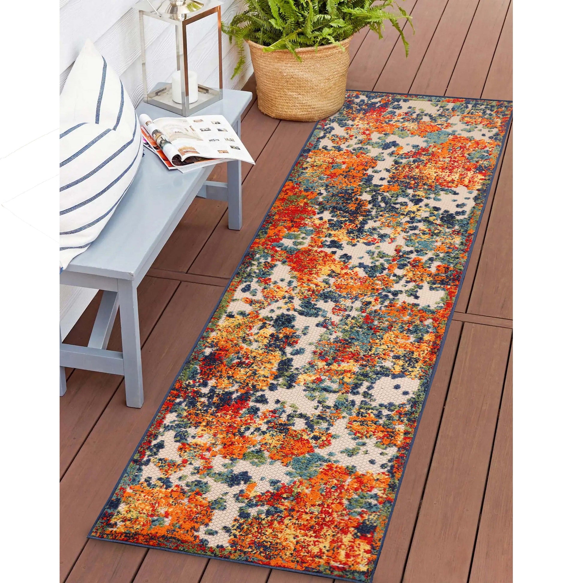 Superior Kalina Modern Abstract Splatter Indoor/Outdoor Area Rug or Runner Rug