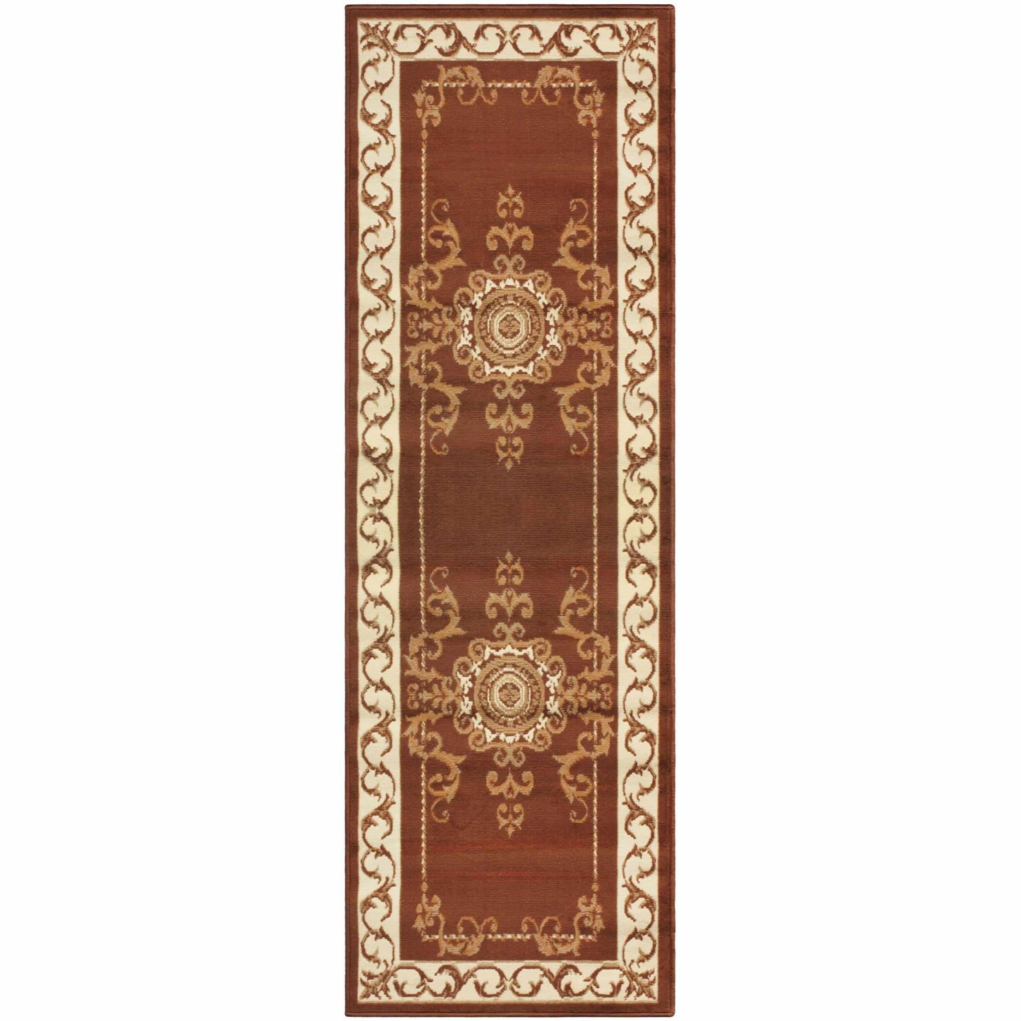 Kensington Medallion and Scroll Area Rug - Toffee