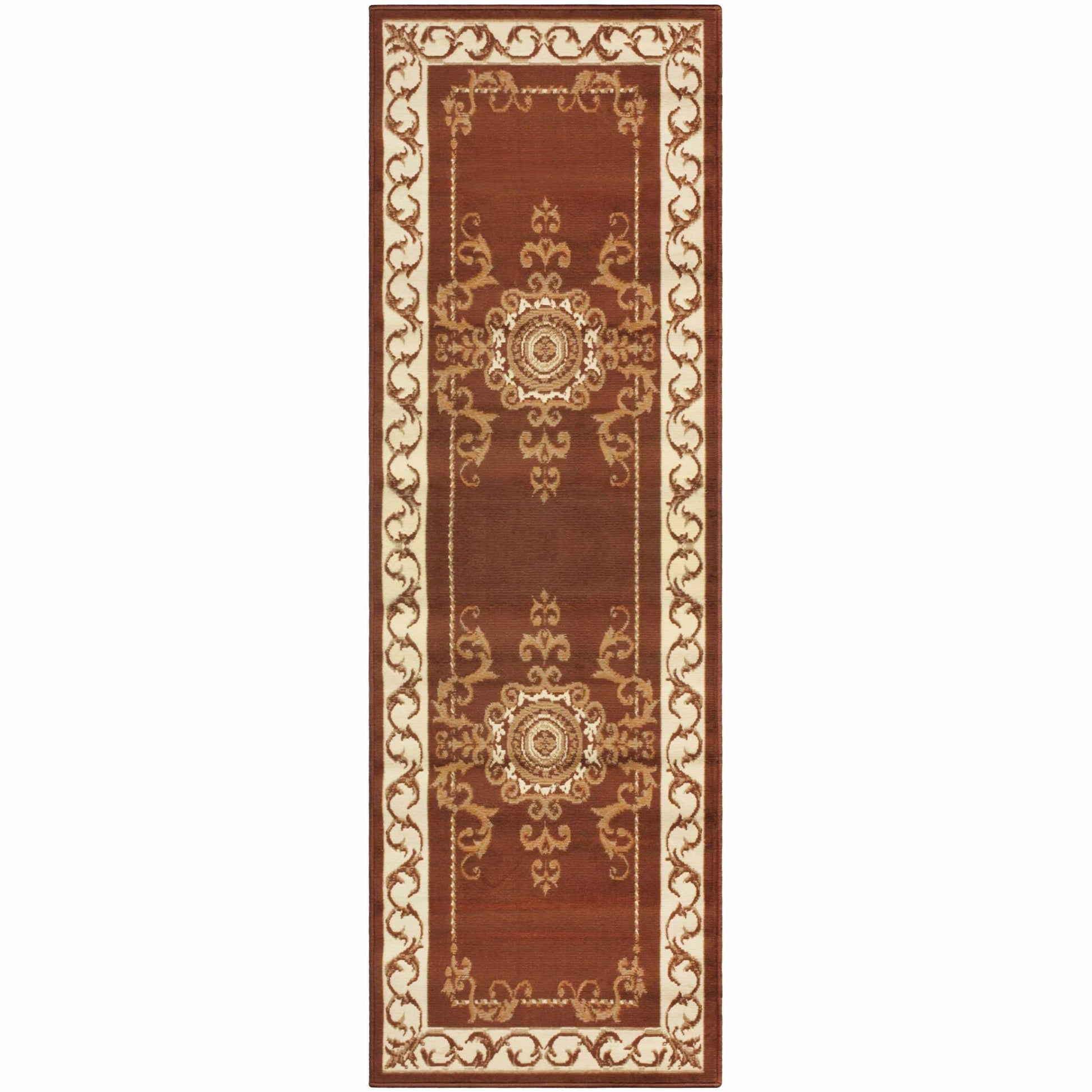 Kensington Medallion and Scroll Area Rug - Toffee