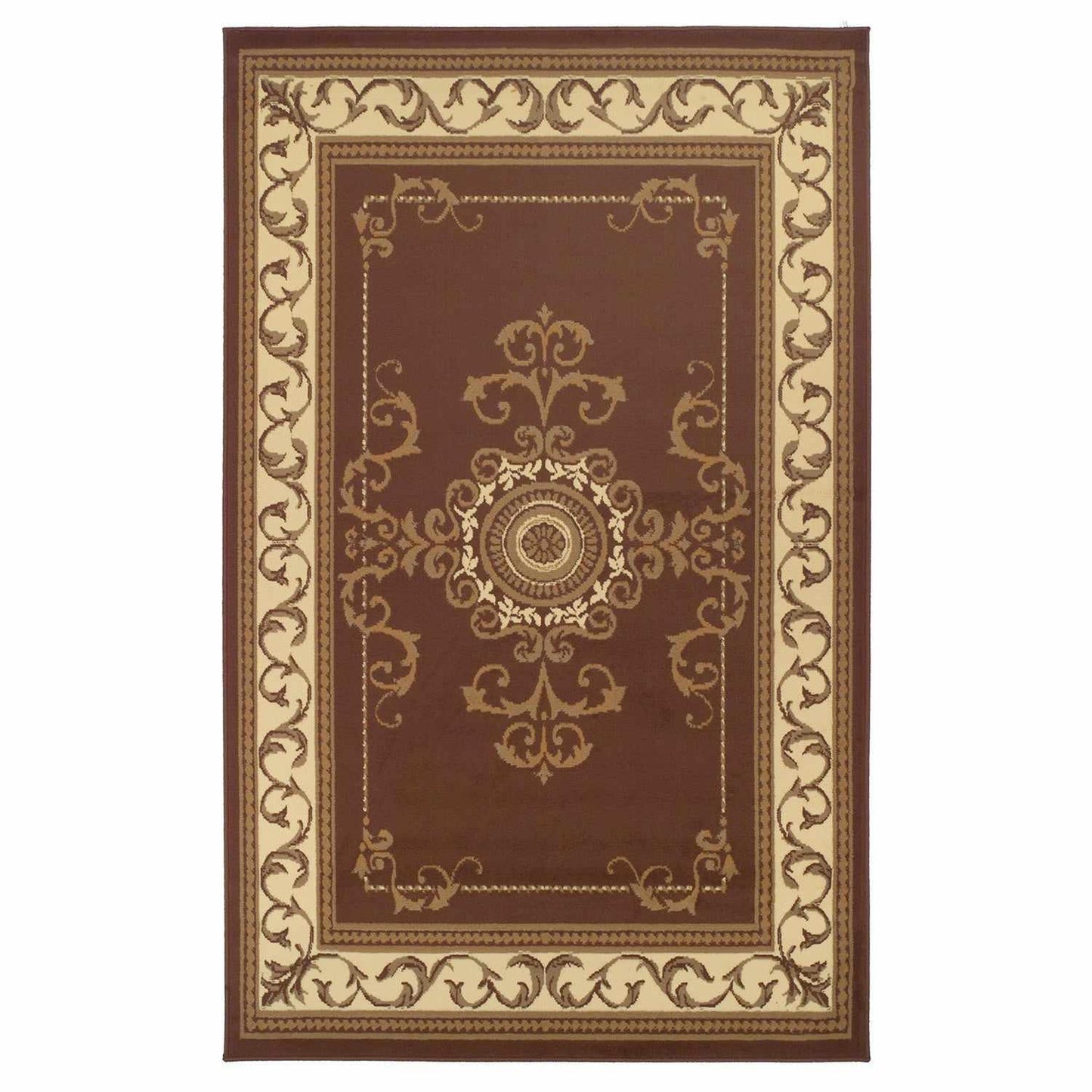 Kensington Medallion and Scroll Area Rug - Toffee