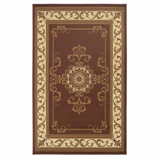 Kensington Medallion and Scroll Area Rug - Toffee