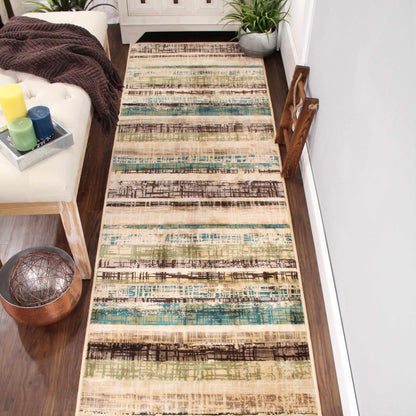 Superior Kylemore Abstract Indoor Area Rug or Runner  - Chocolate