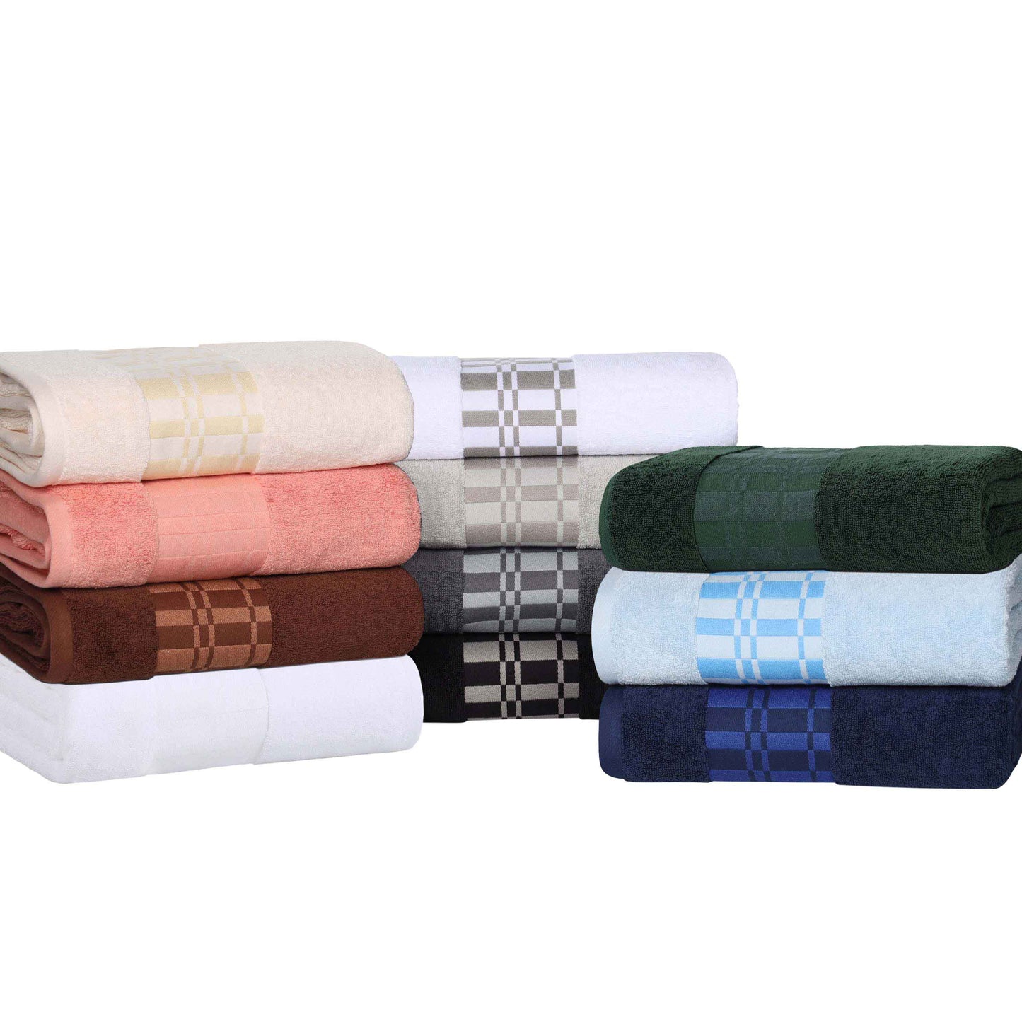Larissa Cotton Geometric Border 6 Piece Assorted Towel Set