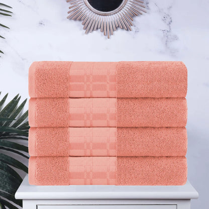 Larissa Cotton Geometric Border Bath Towel Set of 4