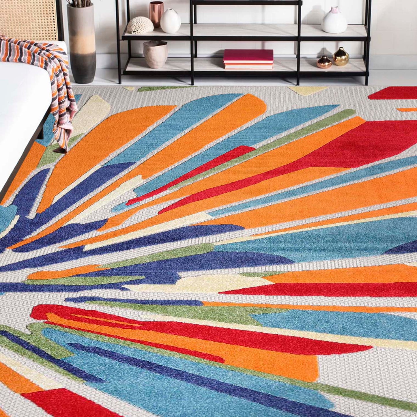 Superior Leander Modern Geometric Abstract Indoor/Outdoor Area Rug or Runner Rug