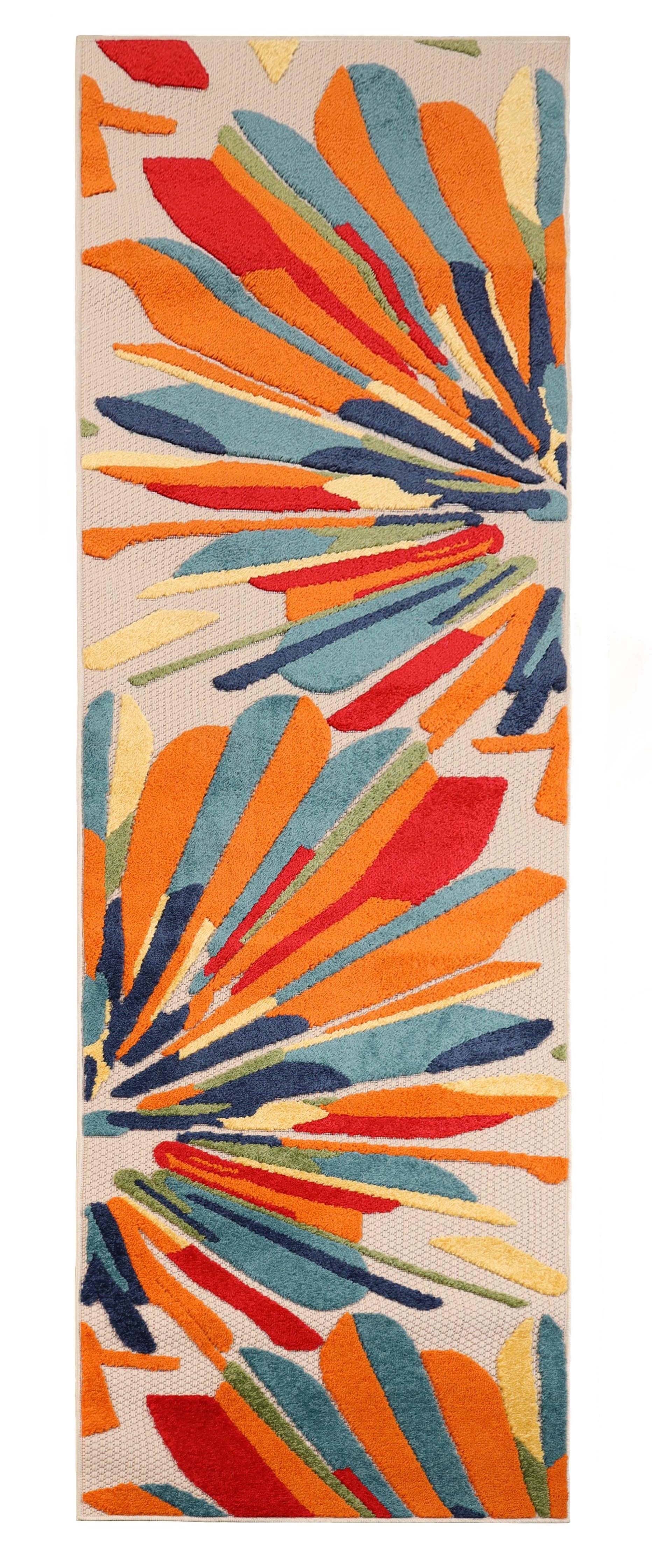 Superior Leander Modern Geometric Abstract Indoor/Outdoor Area Rug or Runner Rug 