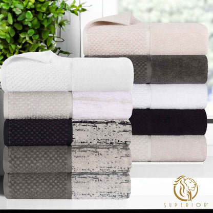 Lodie Cotton Jacquard Solid and Two-Toned 9 Piece Assorted Towel Set 