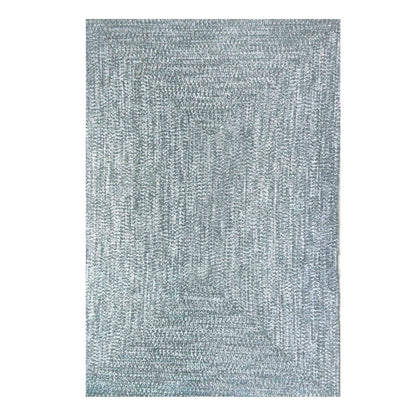Multi Toned Braided Area Rug Bohemian Indoor Outdoor Rugs - LagoonBreeze-White