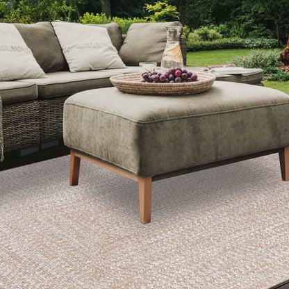 Multi Toned Braided Area Rug Bohemian Indoor Outdoor Rugs - Latte-White