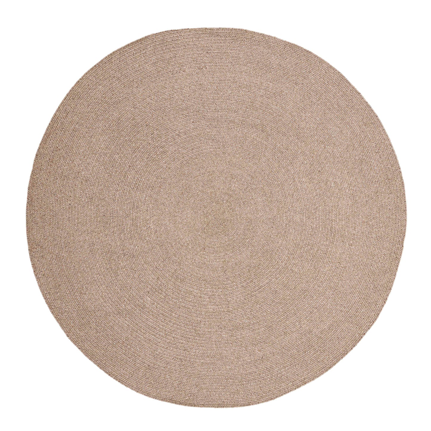 Bohemian Braided Indoor Outdoor Rugs Solid Round Area Rug - Latte