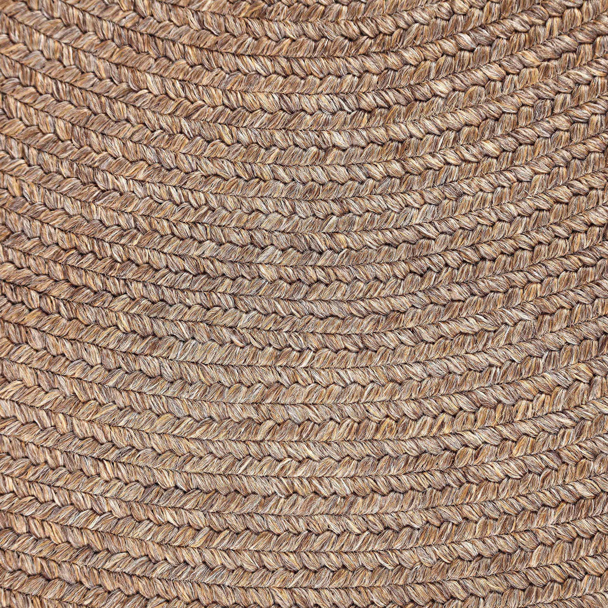 Bohemian Braided Indoor Outdoor Rugs Solid Round Area Rug - Latte