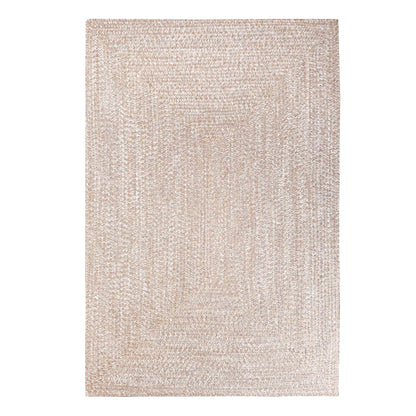 Multi Toned Braided Area Rug Bohemian Indoor Outdoor Rugs - Latte-White