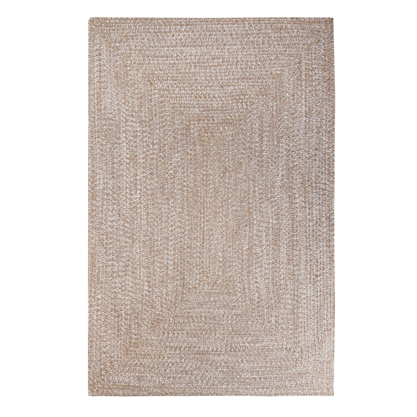 Multi Toned Braided Area Rug Bohemian Indoor Outdoor Rugs - Latte-White