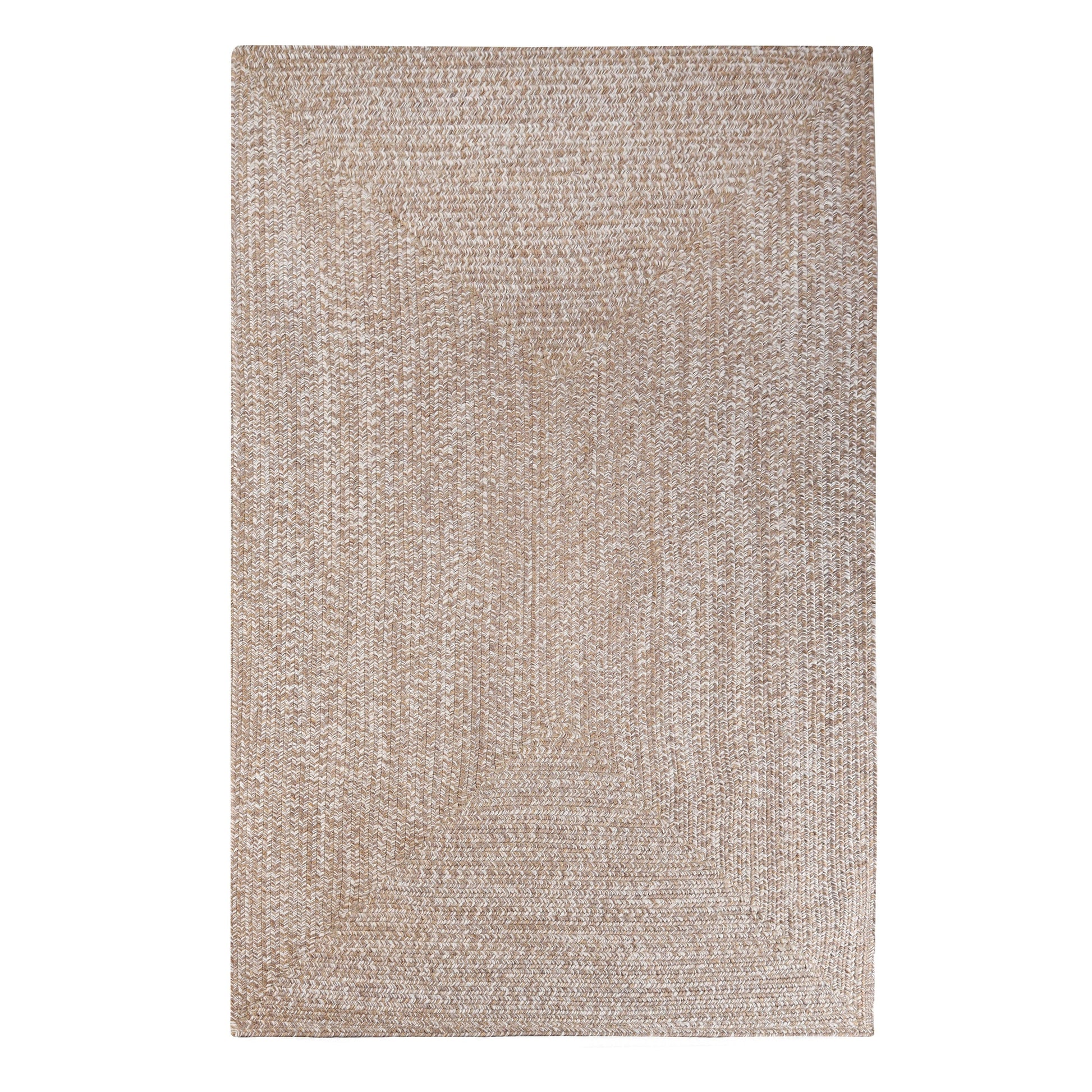 Multi Toned Braided Area Rug Bohemian Indoor Outdoor Rugs - Latte-White