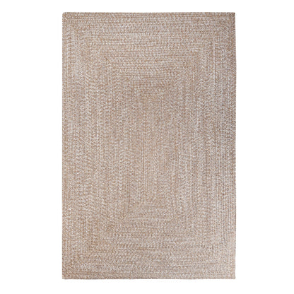 Multi Toned Braided Area Rug Bohemian Indoor Outdoor Rugs - Latte-White