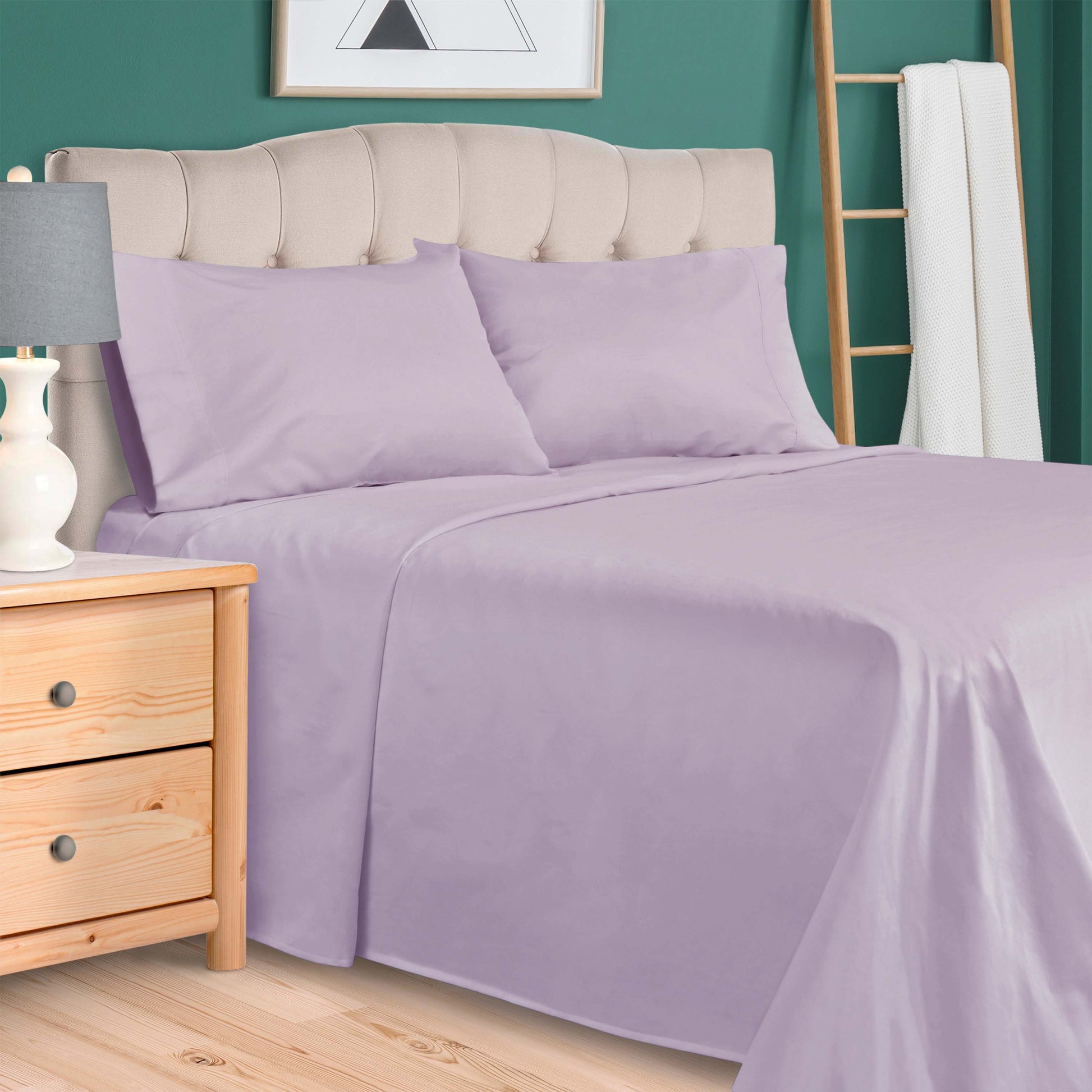 Egyptian Cotton 300 Thread Count Solid Deep Pocket Sheet Set - Lavender