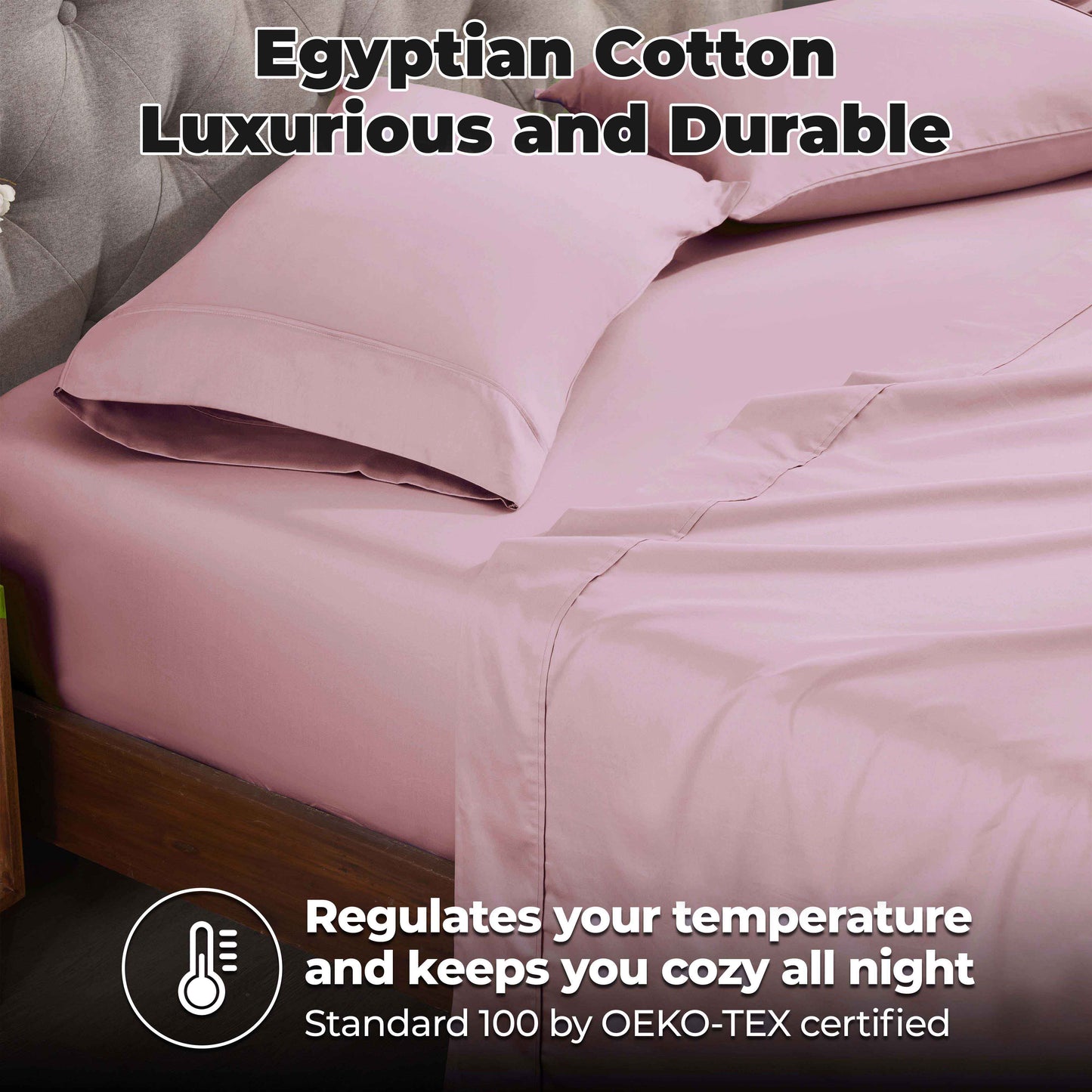 Egyptian Cotton 300 Thread Count Solid Deep Pocket Sheet Set - Lavender