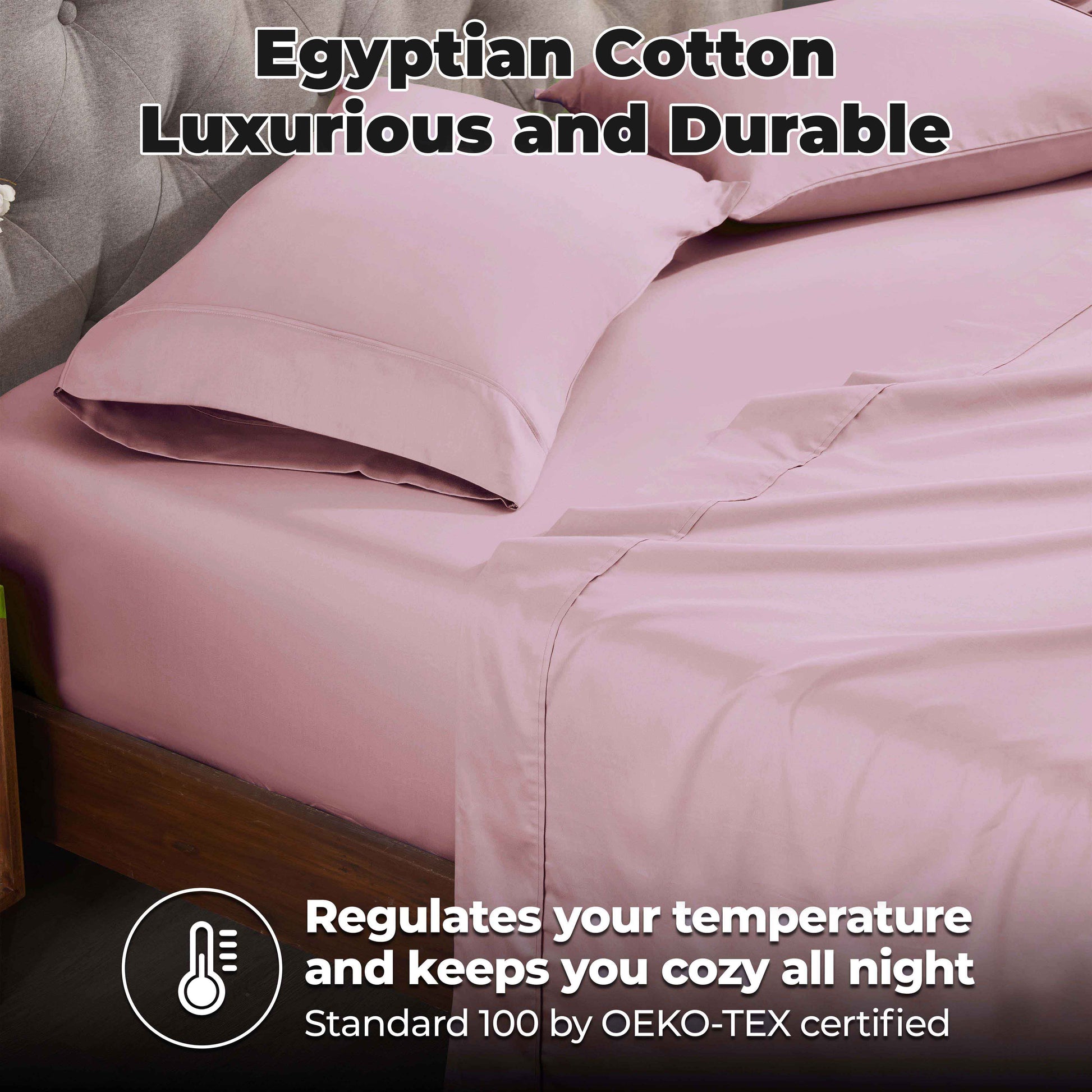 Egyptian Cotton 300 Thread Count Solid Deep Pocket Sheet Set - Lavender