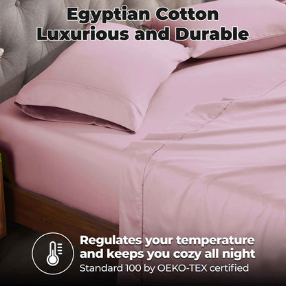 Egyptian Cotton 300 Thread Count Solid Deep Pocket Sheet Set - Lavender