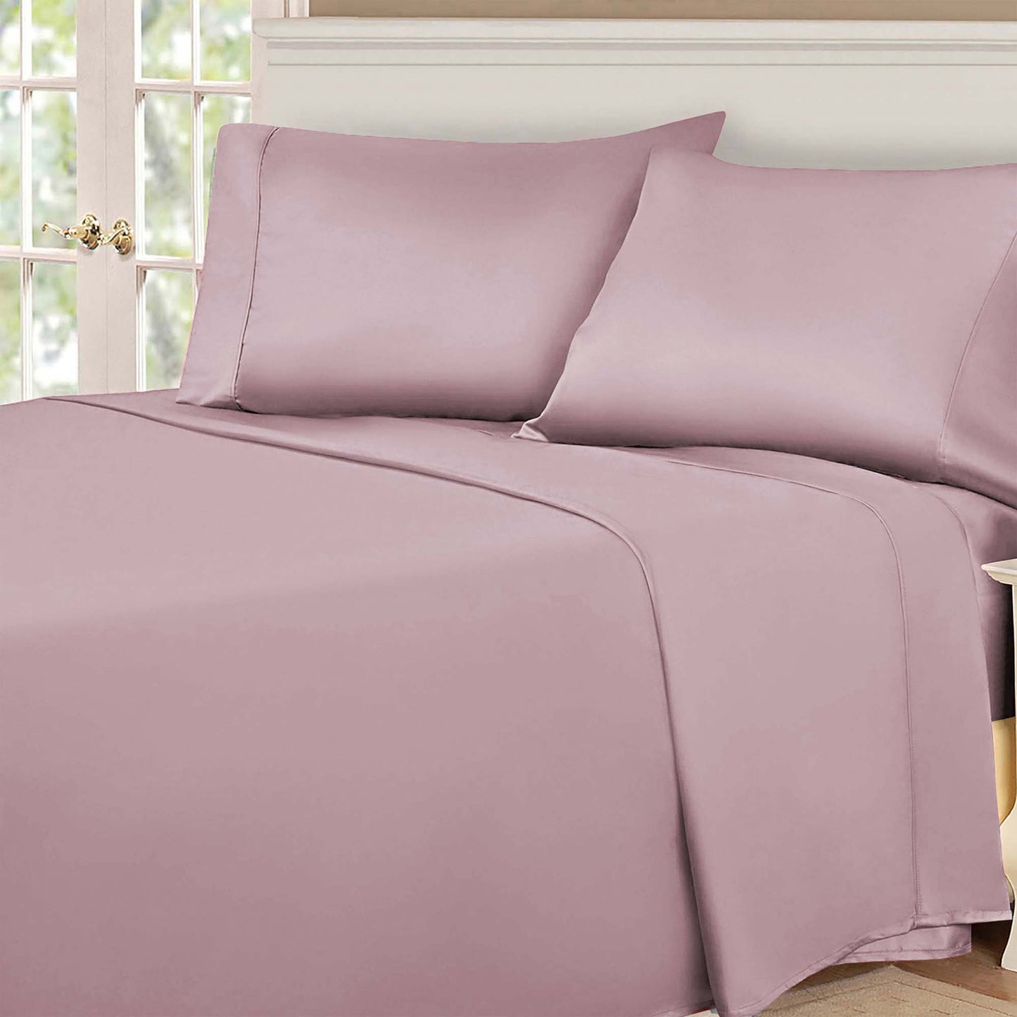 Superior Egyptian Cotton 530 Thread Count Solid Sheet Set - Lavender