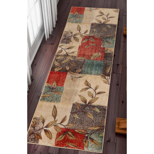 Superior Zedler Patchwork Rustic Leaves Indoor Area Rug or Runner 