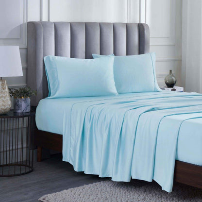 Modal From Beechwood 400 Thread Count Cooling Solid Bed Sheet Set - LightBlue