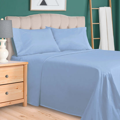 Egyptian Cotton 700 Thread Count Eco Friendly Solid Sheet Set - LightBlue