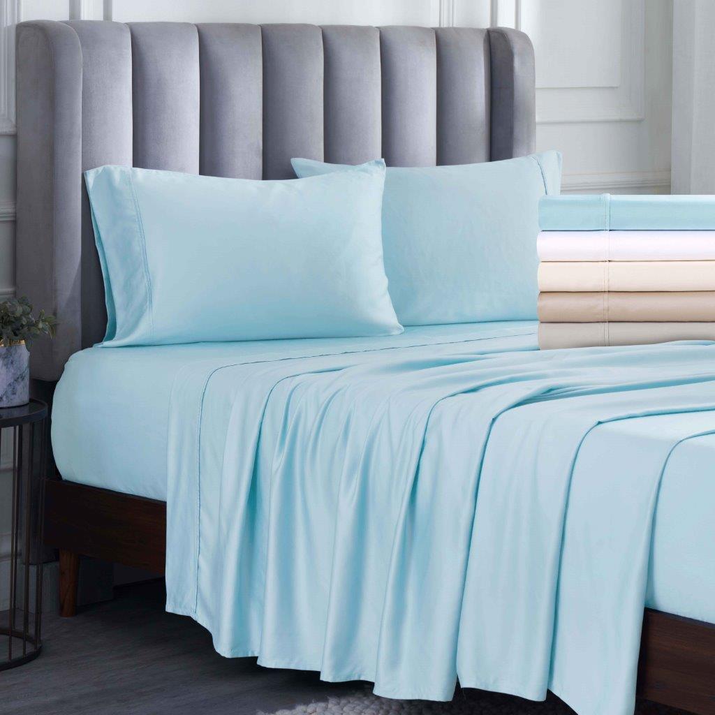 Modal From Beechwood 400 Thread Count Cooling Solid Duvet Cover Set - LightBlue