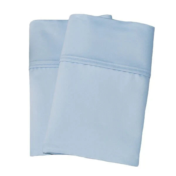 1000 Thread Count Cotton Blend Solid Pillowcase Set - LightBlue