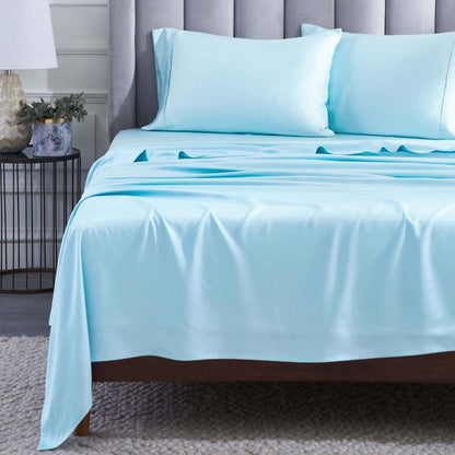 Modal From Beechwood 400 Thread Count Cooling Solid Bed Sheet Set - LightBlue