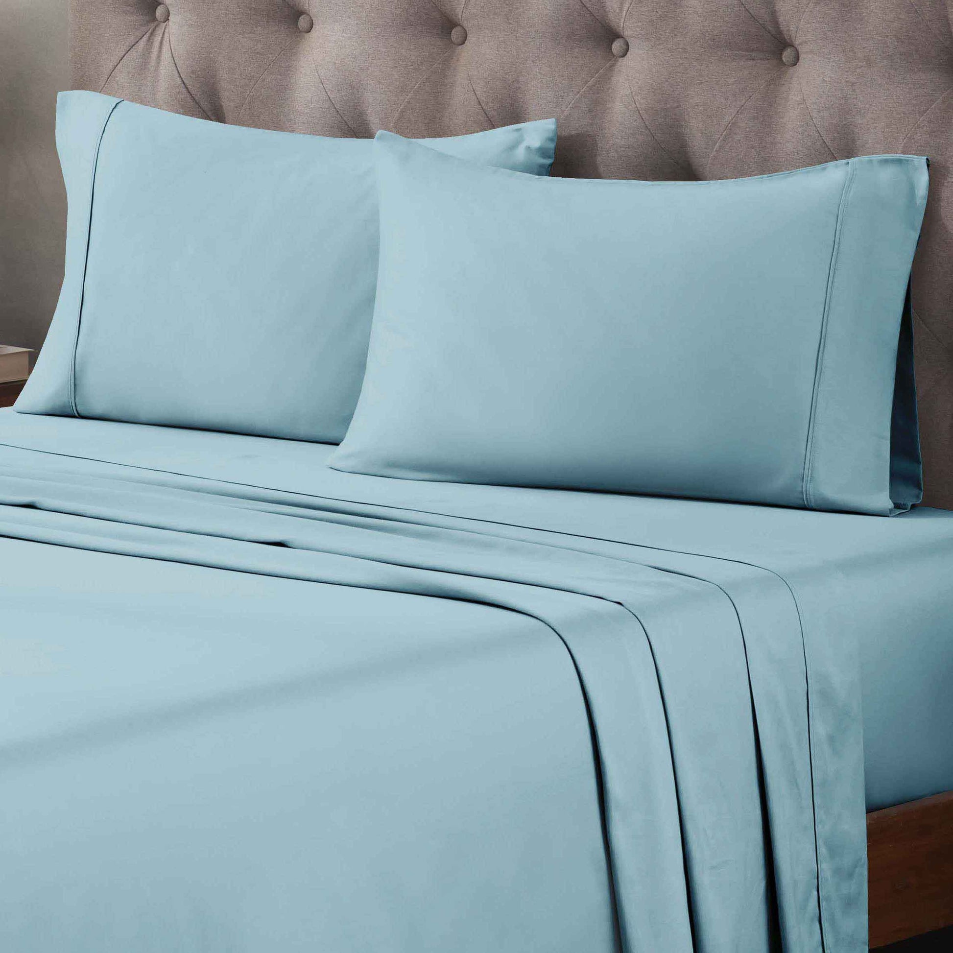 400 Thread Count Egyptian Cotton Solid Deep Pocket Sheet Set - LightBlue