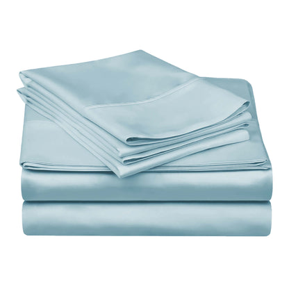 Egyptian Cotton 300 Thread Count Solid Deep Pocket Sheet Set - LightBlue