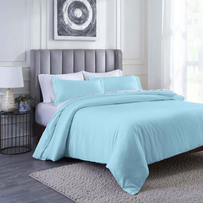 Modal From Beechwood 400 Thread Count Cooling Solid Duvet Cover Set - LightBlue