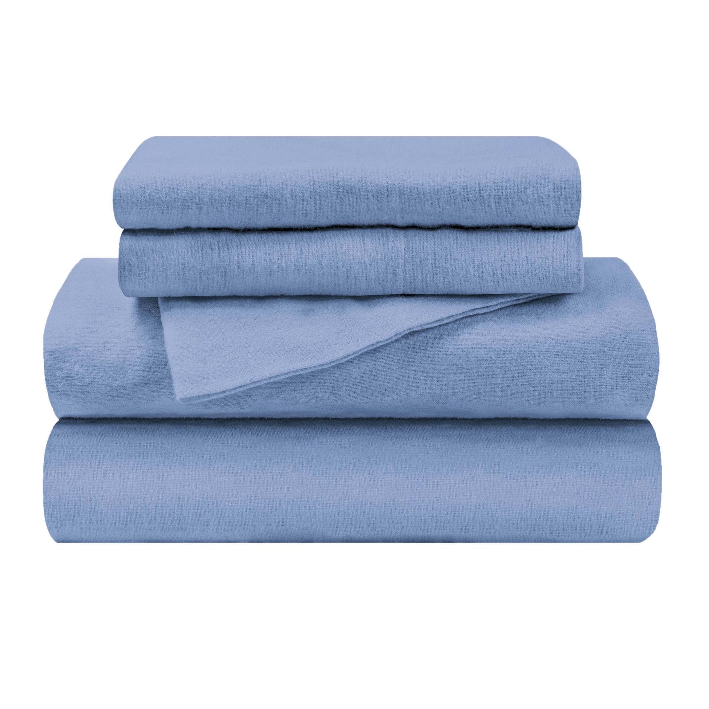 Cotton Flannel Trellis Solid Deep Pocket Sheet Set - LightBlue