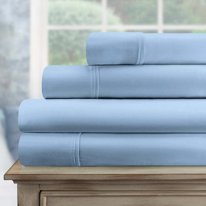 Egyptian Cotton 700 Thread Count Eco Friendly Solid Sheet Set - LightBlue