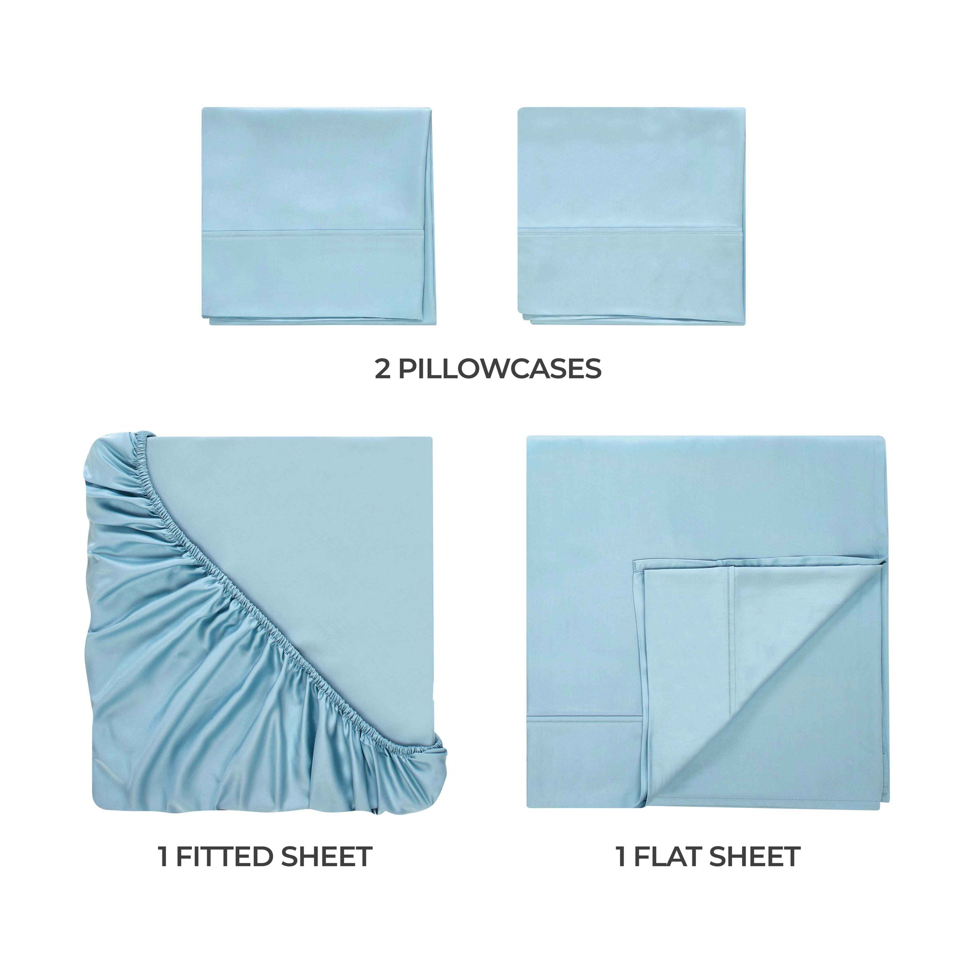 Egyptian Cotton 400 Thread Count Solid Deep Pocket Sheet Set - LightBlue