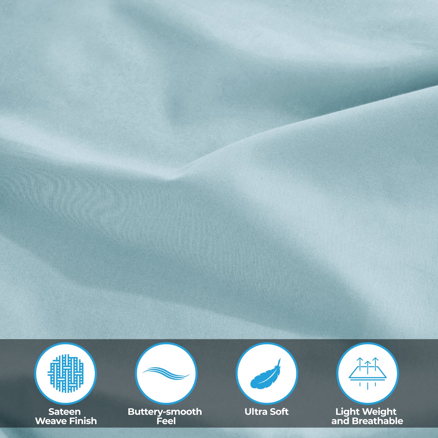 Egyptian Cotton 300 Thread Count Solid Deep Pocket Sheet Set - LightBlue